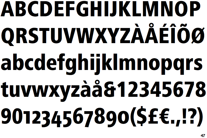 Frutiger Next Heavy Condensed