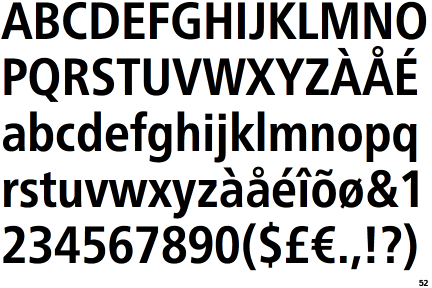 Neue Frutiger Condensed Bold