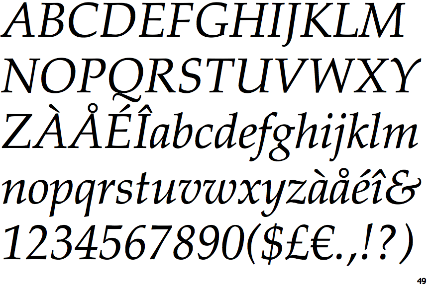 Palatino Italic