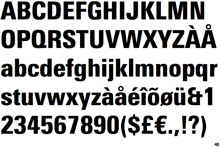 Download free Univers Condensed font