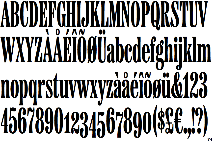 Identifont Etna XX Condensed Bold