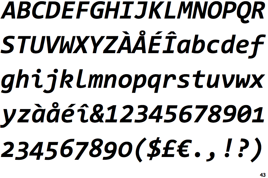 Identifont Consolas Bold Italic