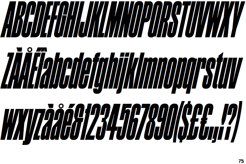 Condensed Grotesk Italic