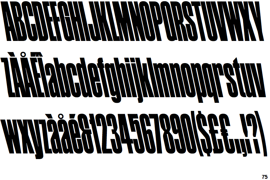 Condensed Grotesk Reclined