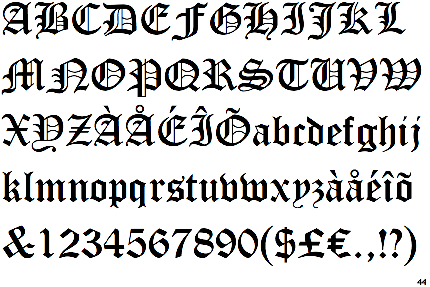Monotype's Old English Text font