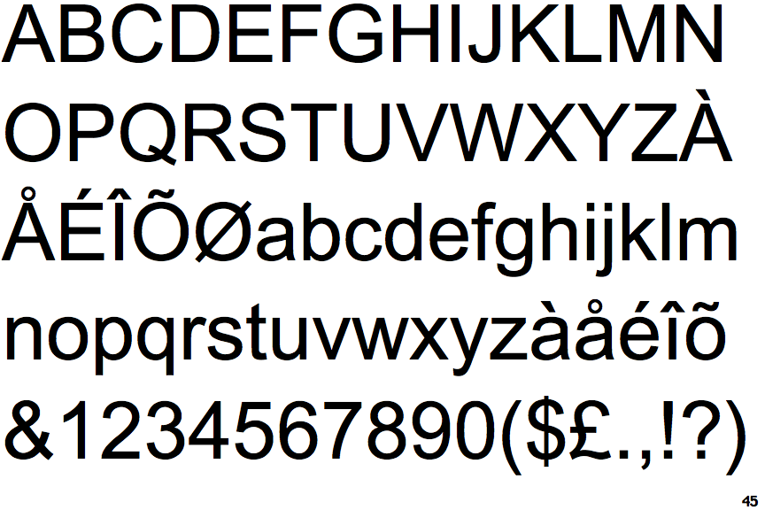 Arial Font