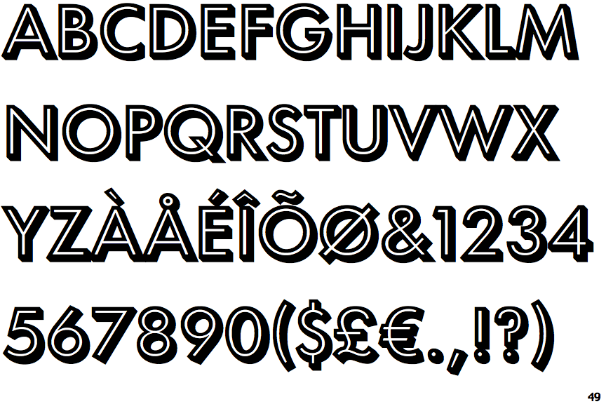 Identifont Futura Now Shadow Bold