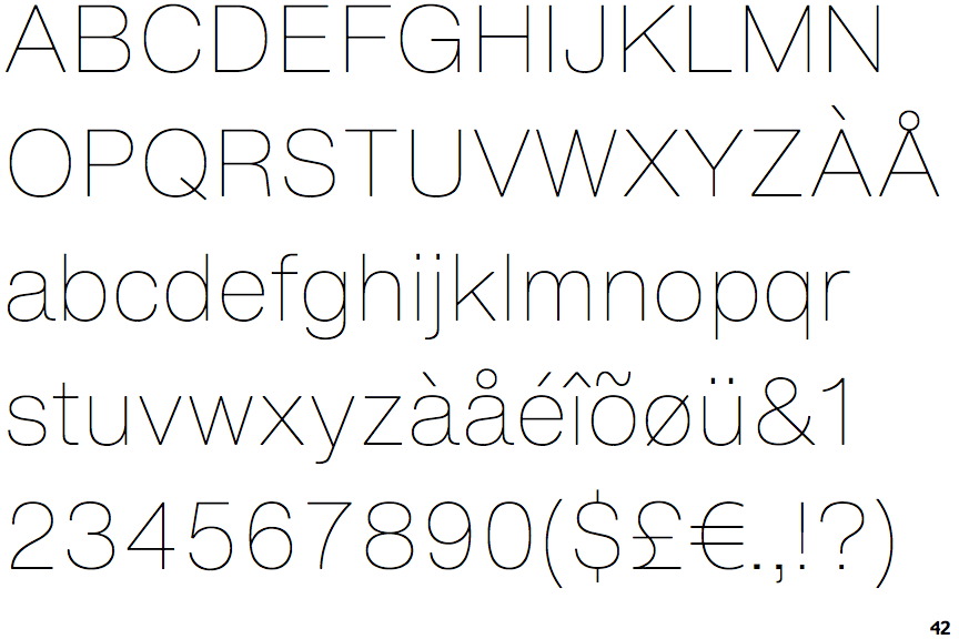 Helvetica Now Text Thin