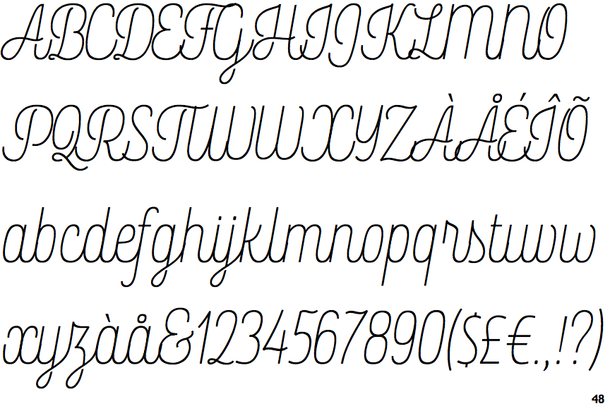 Rockeby Script Stencil Light