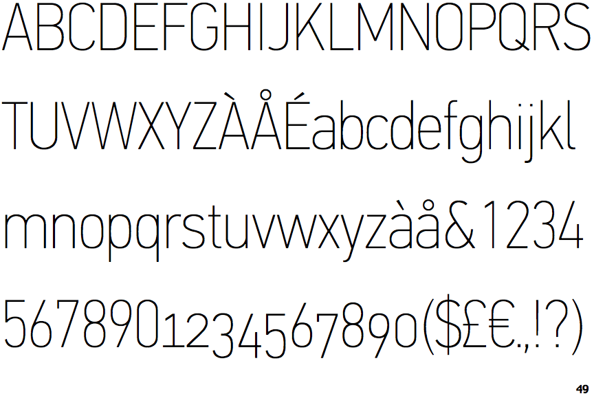 PF DIN Text Condensed Extra Thin