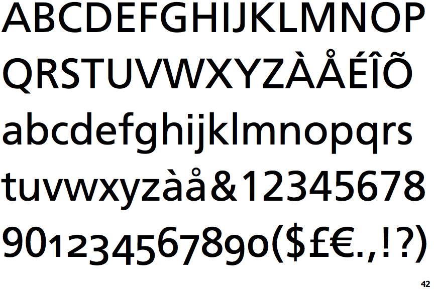 Differences - FreeSet & Frutiger