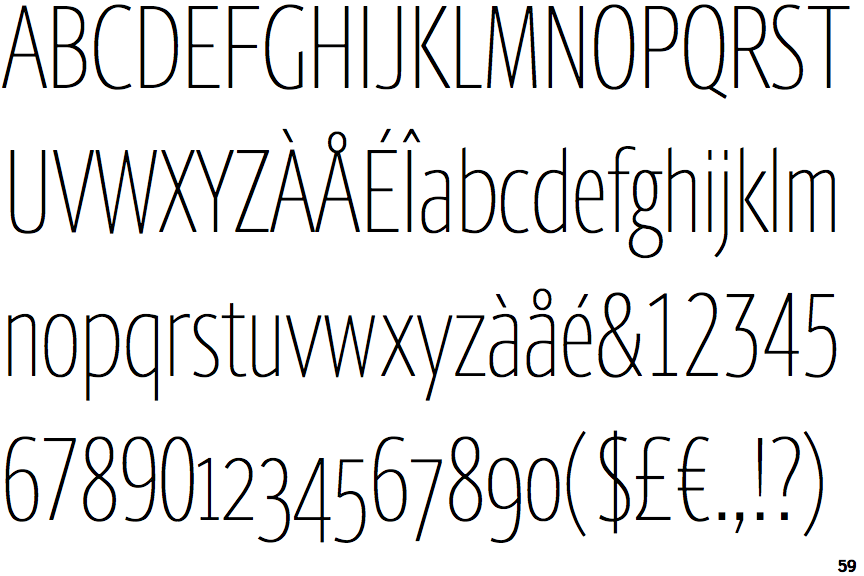 Berlingske Sans Extra Condensed Thin