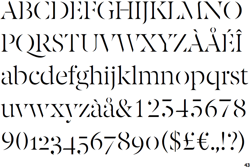 Berlingske Serif Stencil Light