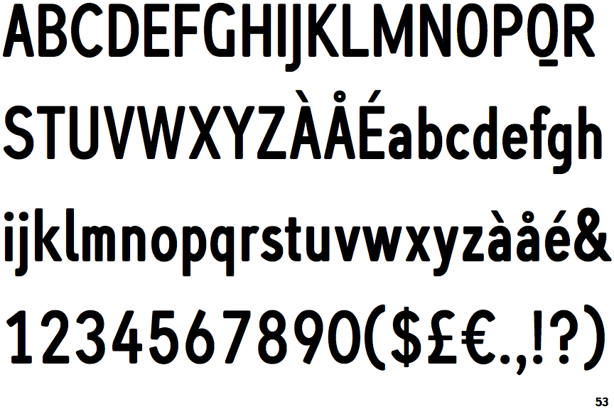 Profonts Bureau Condensed Bold