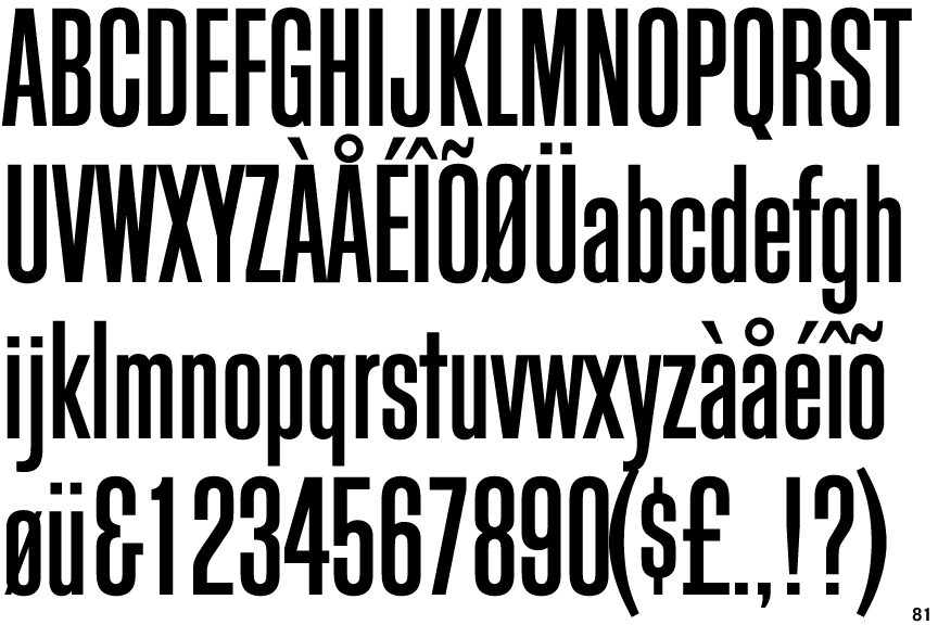 Heroic condensed bold font