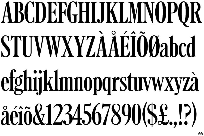 Caslon Bold Extra Condensed