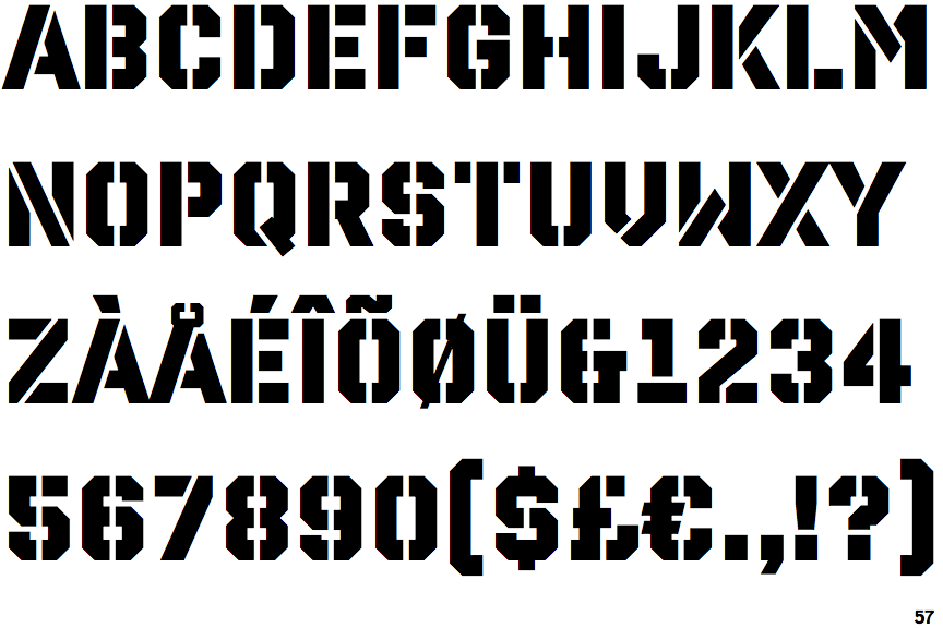 Identifont Reload Stencil Bold