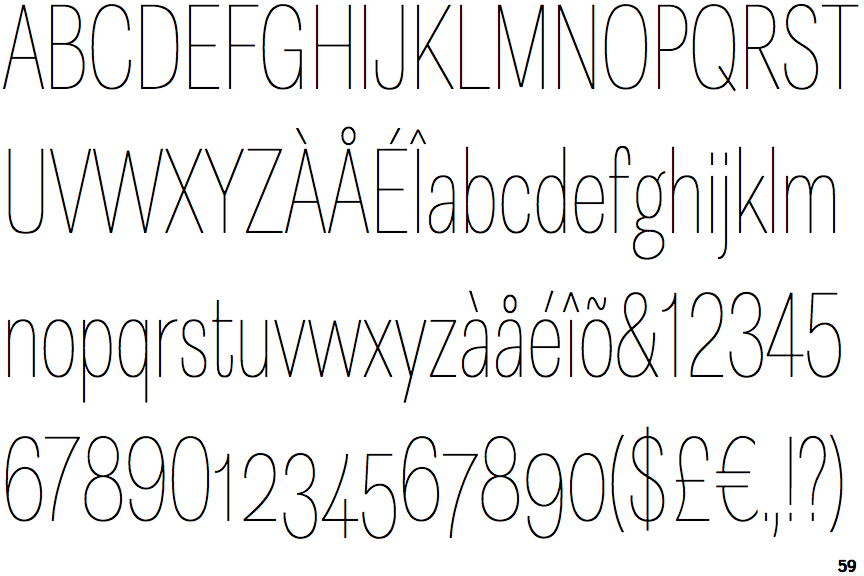 Identifont Astrid Grotesk Ultra Light Extra Condensed
