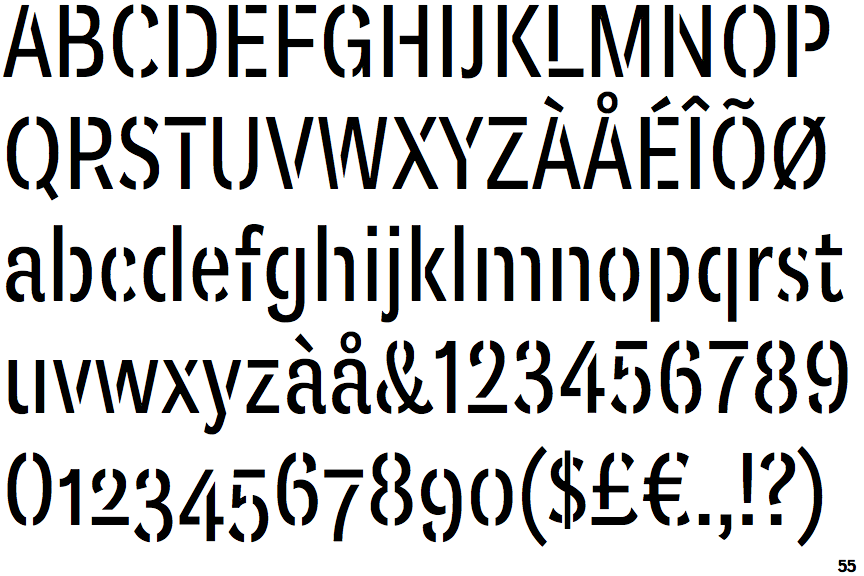 Plan Grotesque Stencil Condensed