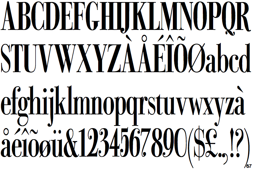 Bodoni Classic Condensed Plus
