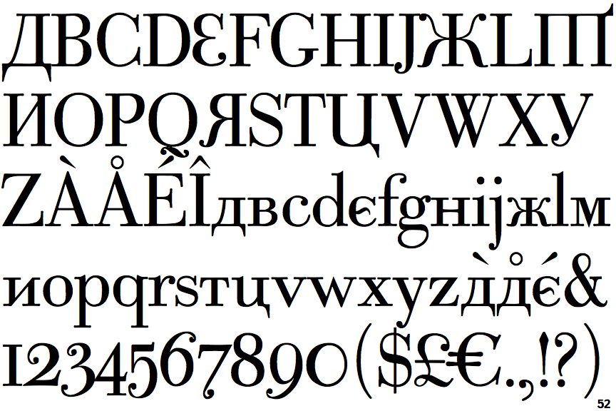 Identifont Cyrillic Latino