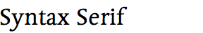 Linotype Syntax Serif